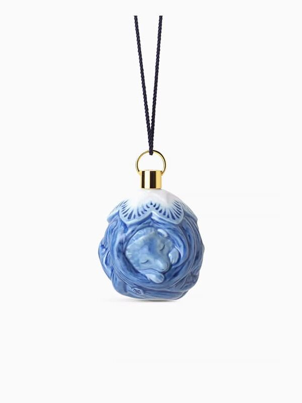 Hedgehog porcelain Christmas decoration